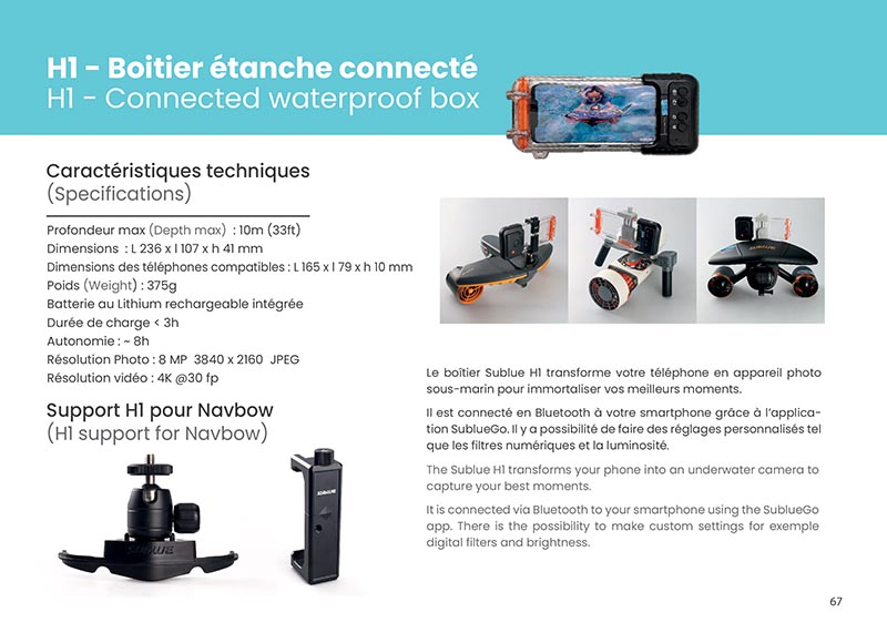 Brochure Sublue - scooters sous-marins